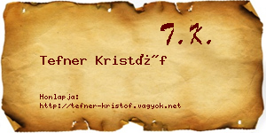 Tefner Kristóf névjegykártya