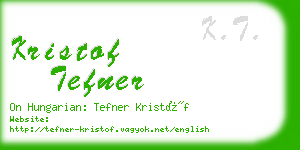 kristof tefner business card